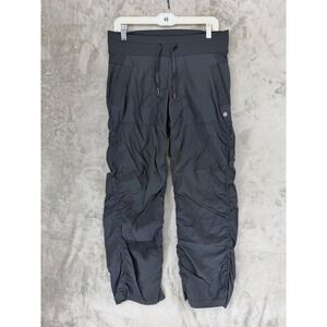 Lululemon Dance Studio Pant Black Pinstripe Ruched Joggers Womens Size 6 Active